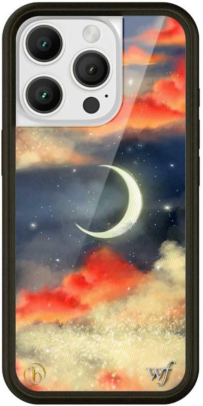 Wildflower Cases - Compatible with Apple iPhone 16 Pro | Protective Black Bumper, 4ft Drop Test Certified, Women Owned Small Business | Orebella Collab - Moon Aesthetic Trendy Cute