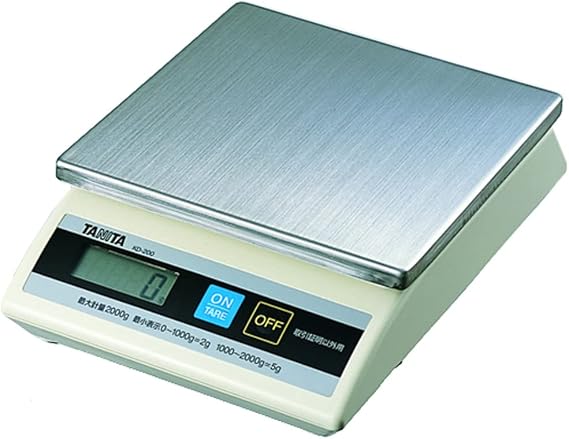 Tanita KD-200 Cooking Scale, Kitchen Scale, Commercial Use, Splashproof, Tabletop Scale For Except Trading Certification, 2.2 lbs 1 kg, Ivory/Silver