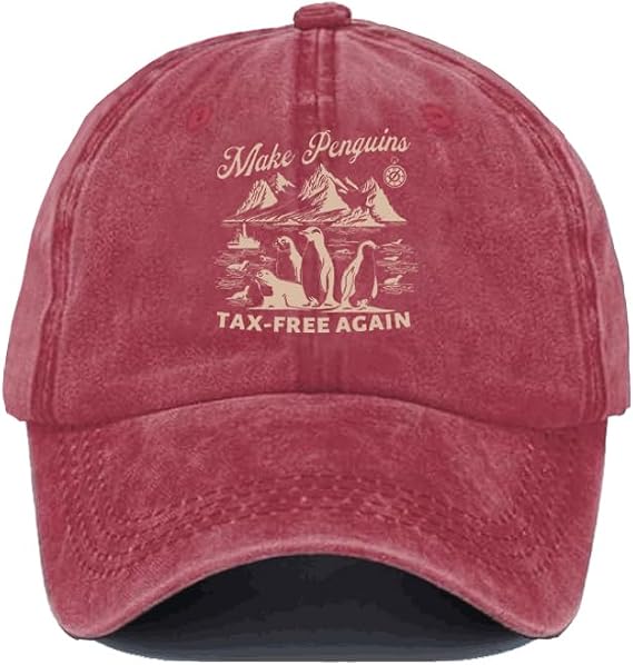 Make Penguins Tax-Free Again Hat, Flippers Up Cap Penguins Against Tariffs Baseball Caps