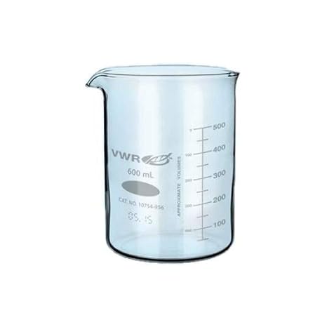VWR 10754-950 Low Form Griffin Beaker, 20mL-140mL Graduation Range, 150mL Capacity, 57.5mm OD, 81mm Height (Pack of 12)