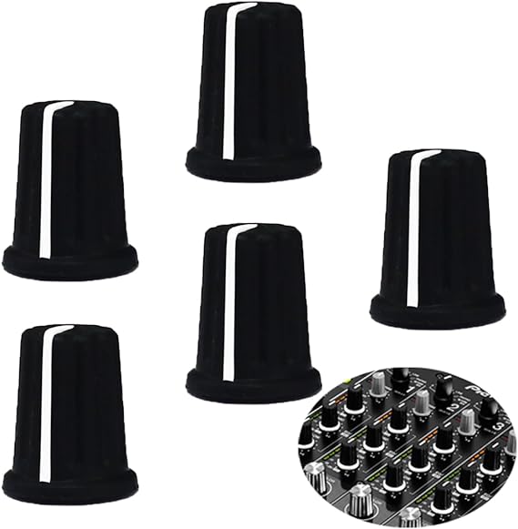 5pcs EQ Rotary Knob Replacement Equalizer Potentiometer Fader Knobs Push Rod Cap for DJ Controller Mixer Console Pioneer DDJ800, DDJ1000, DDJ1000SRT, XDJRR (Black Hats-dot)
