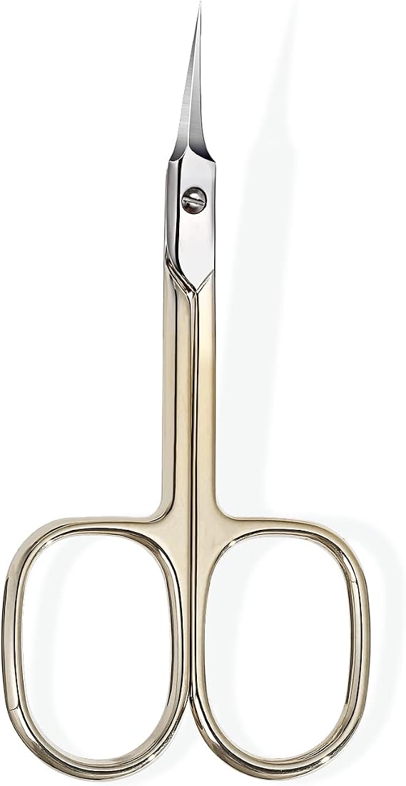 BNG Professional Sharp Curved Cuticle Scissors for Women Men - Stainless Steel Nipper Nail Remover, Pedicure Manicure Art Tool, Gold