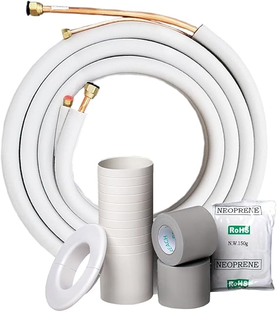 3/8" x 5/8" 24K BTU MrCool Ductless Mini Split Line Set AC Kit with Control Wire 25 Ft