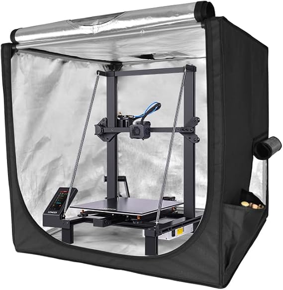 Longer 3D Printer Constant Temperature Enclosure Fireproof and Dustproof 3D Printer Tent, Folding shed, PVC Laminated Polyester Constant Temperature Protective Cover Room for lk5 prolk4 prolk1 ect.