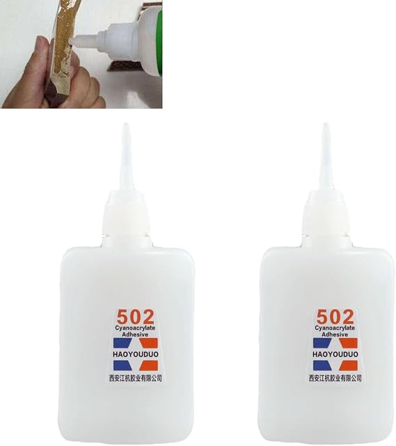 502 Super Glue,2PCS Universal Super Glue, Instant Quick-Drying Special Glue, Quick Dry Cyanoacrylate Strong Adhesive,Plastic Acrylate Fabric Rubber Sealant Tool