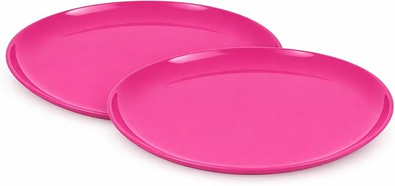 Mintra Home Reusable Serving Plates (Fuchsia, Round 2pk (13.75in))
