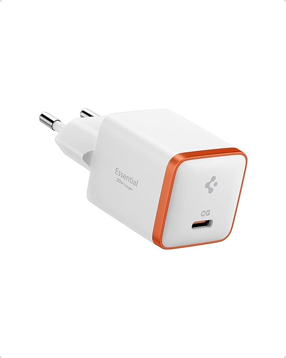 Spigen 30W USB-C Ultra Mini Hızlı Şarj Aleti PPS Super Hızlı Şarj GaN Pro Isı Düşürücü Güç Adaptörü Akım Koruma iPhone & Android & iPad & MacBook Type-C Beyaz - ACH08449 (Spigen TR Garantili)