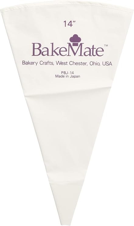 BakeMate Reusable Pastry Bag, 14", Double-Coated Polyurethane Cake Piping Bag, Reinforced Bottom, Stitched Boarder, For Piping Frosting on Cakes, Cupcakes, and Cookies - 14"