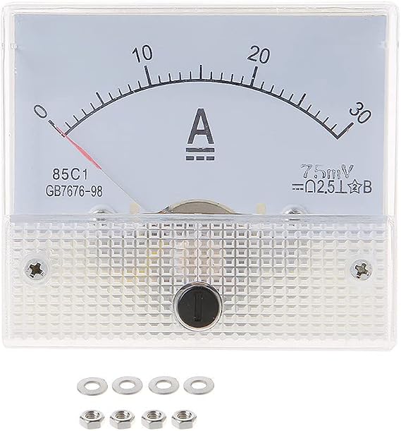 Current Measurement Instrument Analog Current Panel 85C1 Amp Ammeter Gauge Milliamp Meter 2.5 Accuracy for Auto Circuit Measurement Tester 6 Types