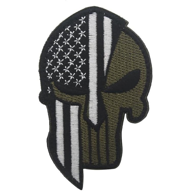 Aspcsmomt America Flag Skull Patches,Embroidered Tactical Morale USA Punisher Patch Hook and Loop Fastener Sew on Backpack Jacket Cap Uniform Coat Hat