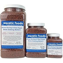 8mm - 1/3" Brine Shrimp & Red Algae Color Enhancing Sinking Wafers for Shrimp, Snails, Crabs, Plecos, Catfish. Bottom and All Tropical Fish...WL 10oz Sm Jar