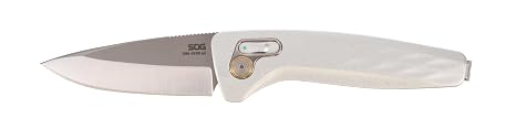 Sog One Zero Au / 3.1" Drop Point Blade/box/silver + Chrome