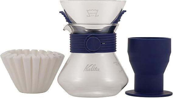 Kalita Wave Style UP Set, Size 185, 500ml Server, Blue | 500ml Server