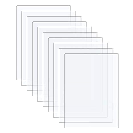 10 Pack A4 1mm Clear Acrylic Sheets for Picture Frame | 210 x 297 mm Transparent Perspex Sheets Cut to Size for Craft, Painting, Model Making
