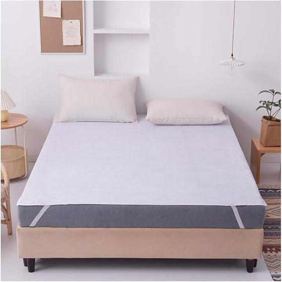 Mattress Topper Protector Pad,Waterproof Breathable Anchor Bands Cotton Mattress Protector Vinyl Free Hotel Quality (Twin)