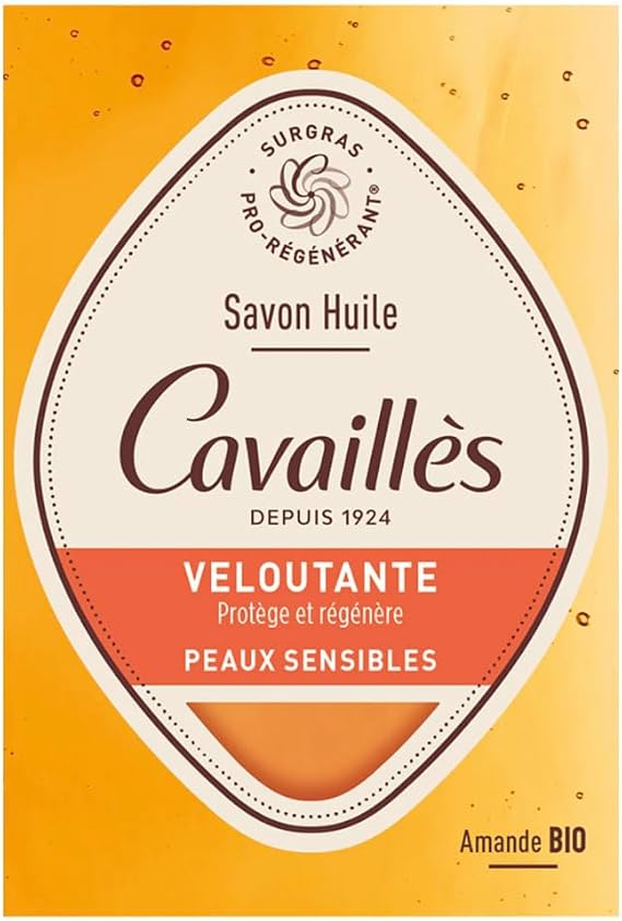 Rogé Cavaillès Cavaillè Solid Soap with Velvety Oil for Sensitive Skin, Almond, Organic, 100 g