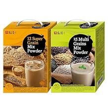 Damtuh Korean Misugaru Drink Mix Bundle 15-Grain Multigrain Powder + 12-Grain Multigrain Powder, Latte-Style Drink, Caffeine-Free 20g x 80 Stick Packs