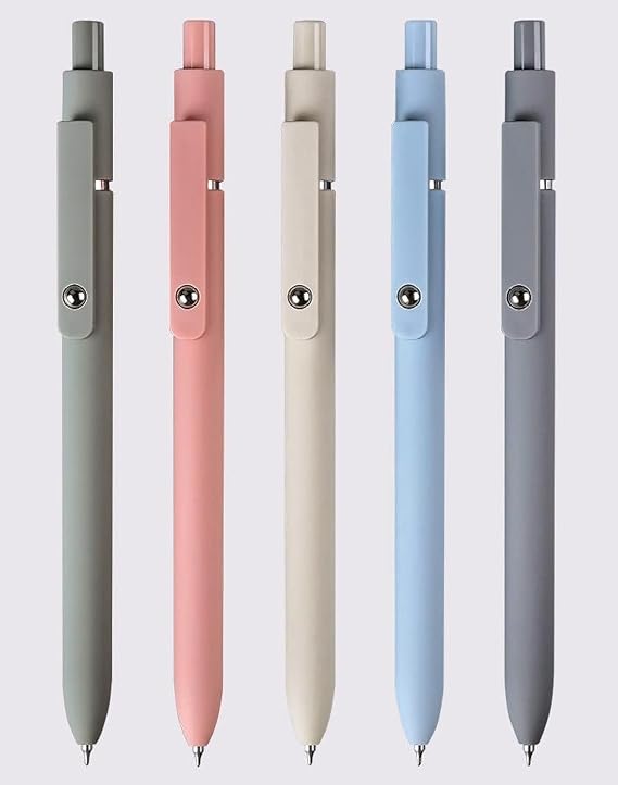 sencoo 5 pack Erasable Blue Gel Pens Quick Dry Ink Pens Fine Point Retractable Roller Ball Pens 0.5 mm Smooth Writing Pens Cute Pens for School Office Home Diary Gift Pens (Erasable Blue)