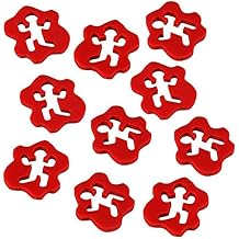 LITKO Obviously Dead Tokens | Red Acrylic Casualty Markers for Tabletop Wargames | Pack of 10 | Compatible with Warhammer 40,000 & More
