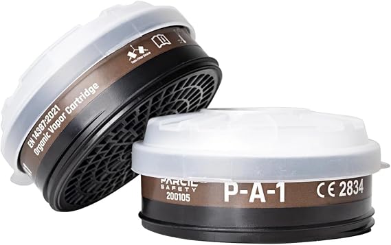 Parcil Distribution P-A-1 Replacement Filters - 80mm thread - Carbon Activated Charcoal Organic Vapor Filter Set for PD-100 and T-60 Masks (Pack of 2)
