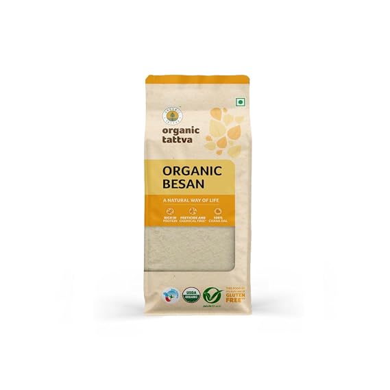 Organic Tattva Gram Flour Besan, ChickPea Flour, 500g Certified By USDA Organic