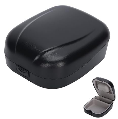 BehindTheEar Hearing Aid Case,Waterproof Drop Resistance Storage Box Portable Protective Box Hearing Aid Container for Storing Hearing Aids(Black)