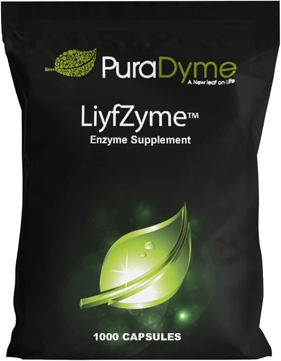 LiyfZyme 1000 Vegan Capsules Plant-Based Enzyme Supplement for Protein, Fat, and Carbohydrate Breakdown