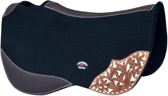 Horse 32" x 32" Western Contoured Wool Felt Barrel Saddle Pad 39223