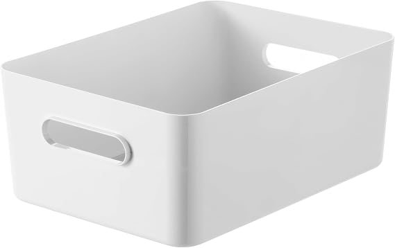SmartStore Compact Storage Box L White | Large Modular Stylish Design with solid Material | Versatile Storage Solution for Home Office and Bathroom