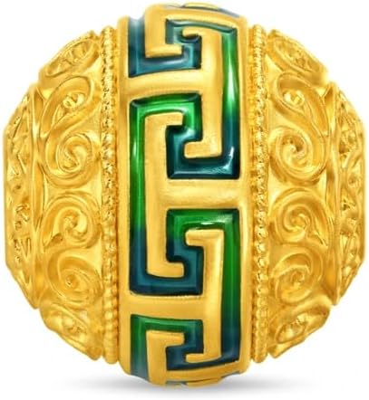 CHOW TAI FOOK 24K Gold Palace Museum Collection 24k Gold Emerald Maze Charm