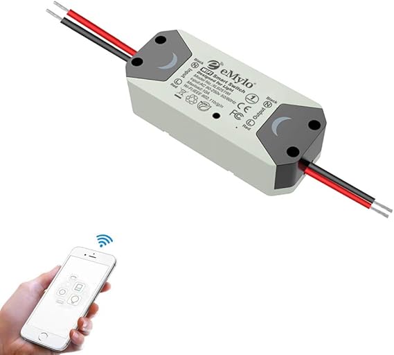 WiFi Smart Switch eMylo Wireless Relay Light Switch Tuya Remote Control Module Home Automation Timer Switch Compatible with Alexa Echo Google Home iPhone Android App 1 Pack