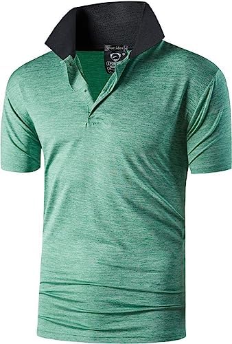 Mens Golf Shirt Short Sleeve Quick Dry Sport Polo Tee Shirt T-Shirts Tshirt Tops Tennis Pickleball Badmintion LSL195