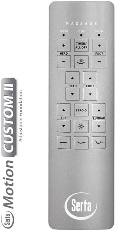 Serta Motion Custom I and II Replacement Remote Control for Adjustable Bed