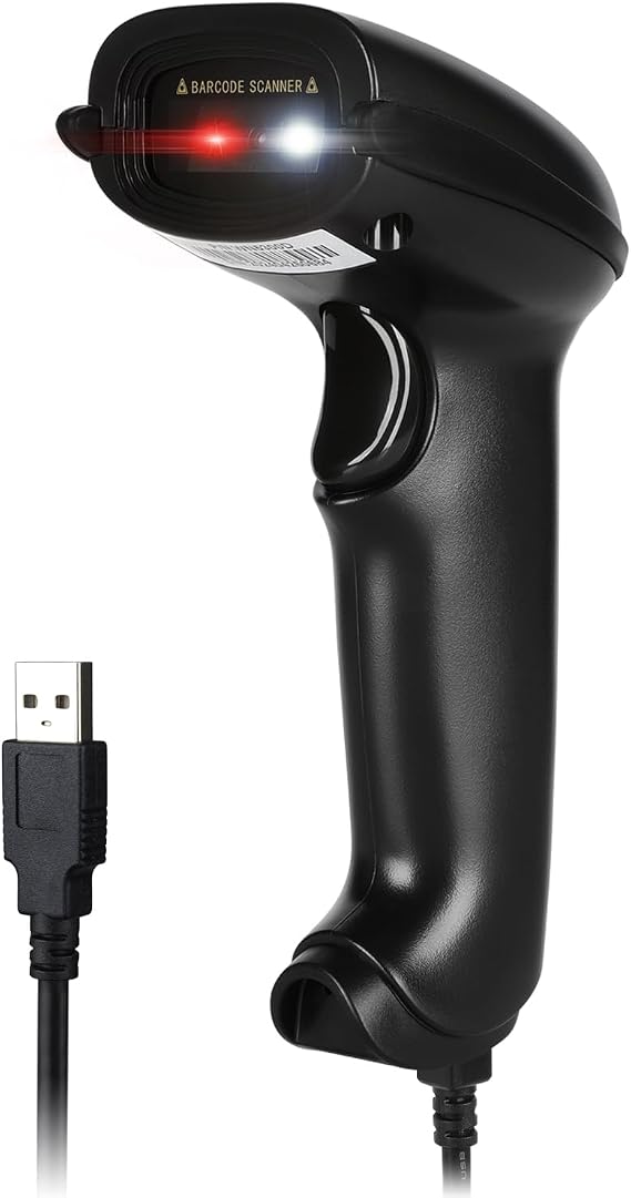 WoneNice 2D Barcode Scanner USB Wired Handheld Bar Code Reader | Handsheld USB Wired QR Barcode Reader, 1D 2D QR Scanning, for POS School Supermarket Retail Store Mobile Payment