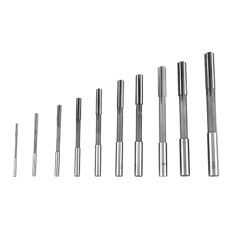 Hand Reamer 12Mm,Reamer for Stainless Steel Machine Set,Button Milling Chucking, Button Metal 10Pcs Hss H8 Straight Shank Chucking Machine Reamer 3456789101112Mm