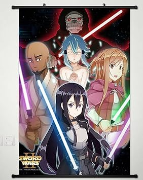 Sword Art Online Wall Scroll Poster Fabric Painting for Anime Main Characters 202 L