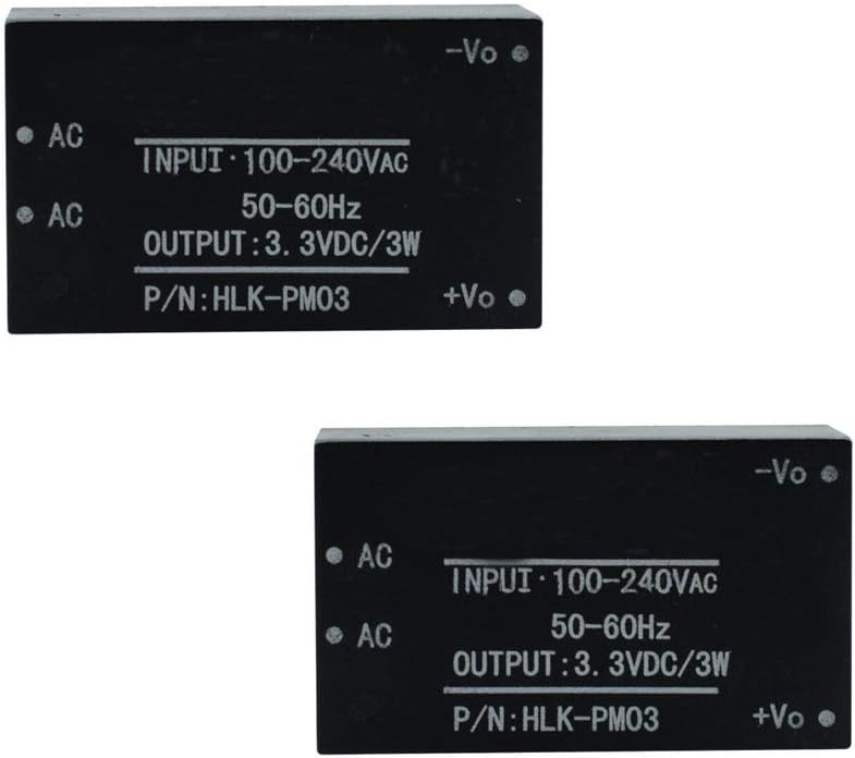 KOOBOOK 2Pcs HLK-PM03 Intelligent Household Switch AC-DC 220V to 3.3V Step Down Buck Isolated Power Supply Module