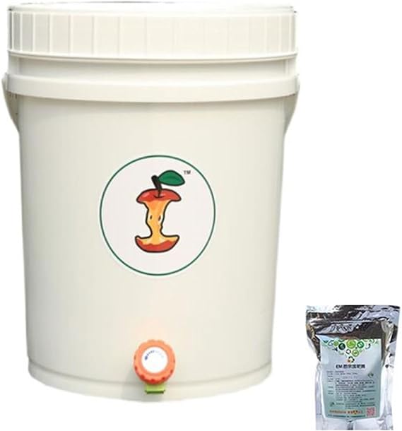 Compost Bin Compost Starter Kit, All Season Indoor Beginners Composter, Countertop Kitchen Bokashi Bin, Composting Container with 1.1 lbs Compost Accelerator, Food Recycler for Living Indoor Garden Co