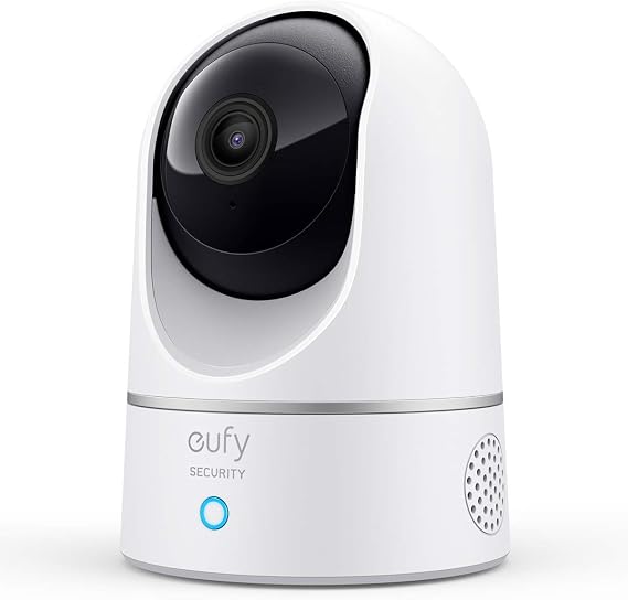 eufy Security Indoor Cam E220, Camera for home Security, Pan & Tilt, DogPet Camera, 2K Wi-Fi Plug-in, Motion Tracking, Motion Only Alerts, Night Vision, HomeBase 3 Compatible, Voice Assistant Support