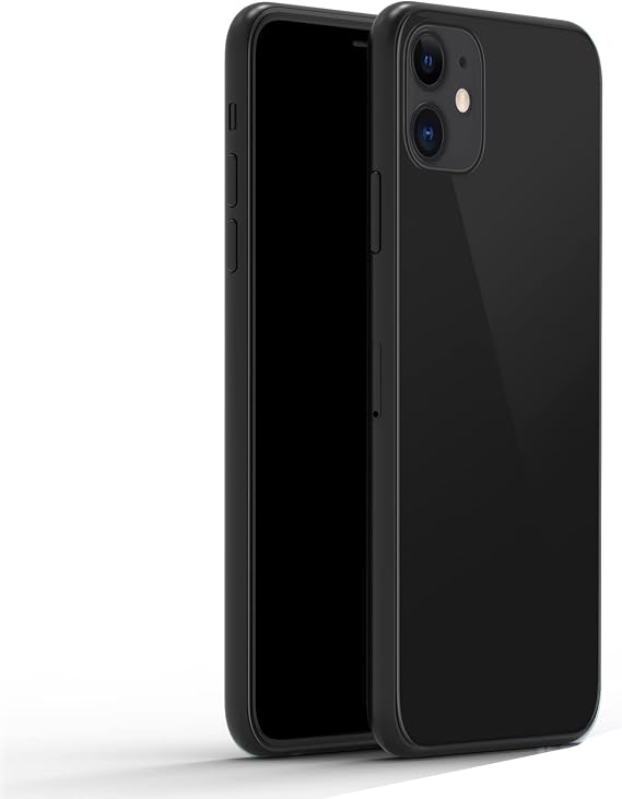 (Without Logo) Fake Dummy Phone Display Model Compatible with Phone 11 Replica Non-Working 6.1 inch Black Screen Phone 11 1:1 Scale (Black)