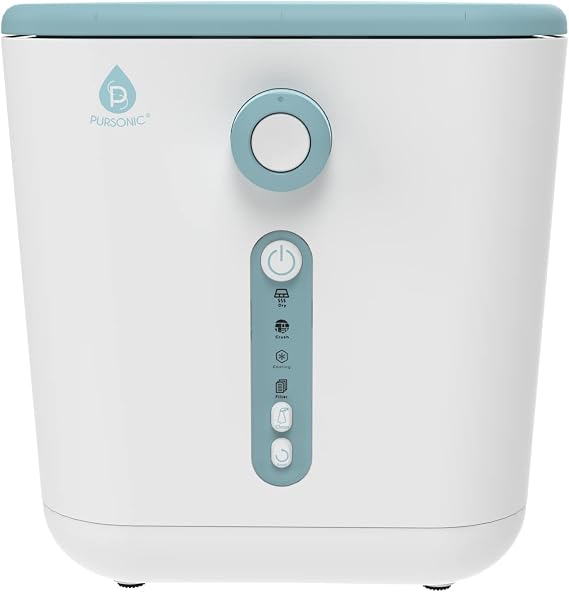 Electric Kitchen Composter - 3L Indoor Odorless Smart Composter with Detachable Carbon Filter - Countertop Compost Bin Turns Waste into Natural Fertilizer for Plants (White)