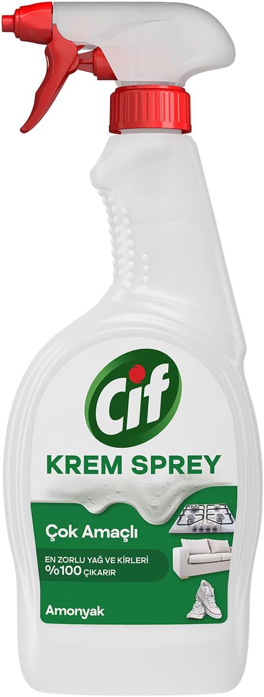 Cif Krem Sprey Çok Amaçlı Amonyak Yüzey Temizleyici Yağ ve Kir Çıkarıcı 750 ml