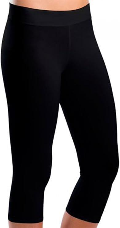 Motionwear Black Flat Waist Capris
