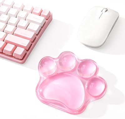 Cat Paw Wrist Rest Pad for Mouse Ergonomic Cute Wrist Rest Mouse Gel Wrist Support Cushion Pad Comfort Soft Hand Pain Relief Pad Silicone Wrist Rest for School Home Laptop&Computer Pink