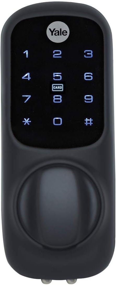 Yale Smart Living YD-01-CON-BL Keyless Connected Ready Smart Door Lock, 60mm Nightlatch Standard Security Black Cylinder, 60 mm Backset