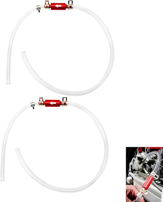 2 Pack Brake Bleeder Hose for Motorcycle Car with One Way Check Valve Tube 6MM Universal Brake Bleeding Tool Kit for Hydraulic System Bleeding, Car Clutch Fluid Replacement Hose