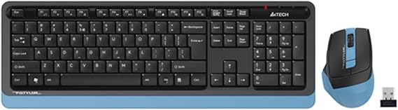 A4 TECH FG1035 Q Türkçe FN-Multiedya Klavye+ Optik Mouse Kablosuz Klavye Mouse SET (Siyah-Mavi)