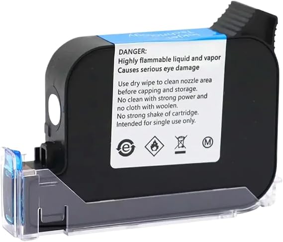 Eco Solvent Quick Dry Handheld Inkjet Printer Ink Cartridge 12.7mm Compatible with JS12 Model(White)