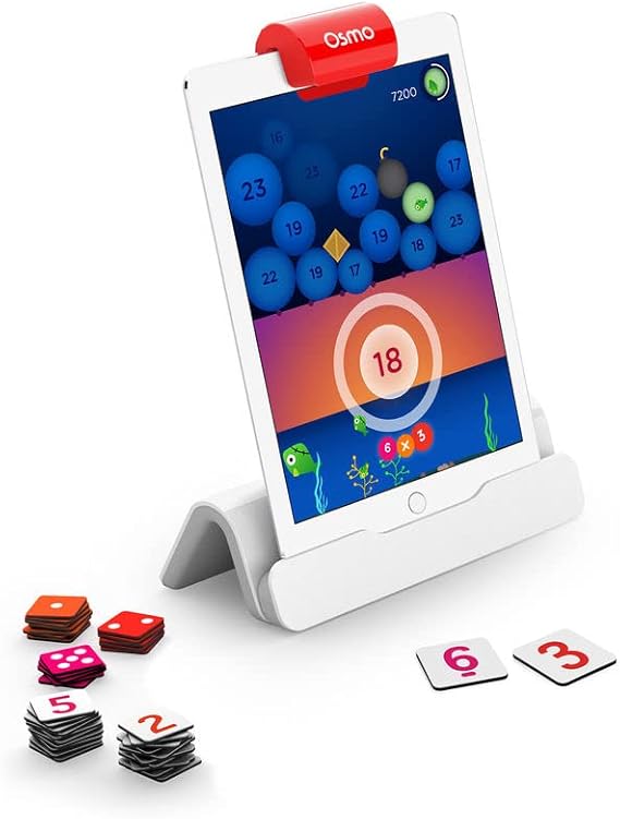 Osmo-Genius Numbers for iPad & Fire Tablet - Ages 6-10 - Math Equations (Counting,Addition,Subtraction & Multiplication) Educational Learning Games - STEM Toy-Boy & Girl (Osmo Base Required)