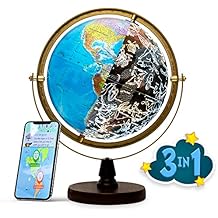 with Interactive APP & LED Illuminated Constellations at Night, US-Patented STEM education 10" World Globe with Detailed map